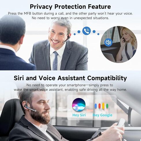 Boytond Bluetooth Earpiece V6.1، سماعة رأس بلوتوث أحادية الأذن مع USB Dongle، وقت تحدث 10 ساعات ووقت تشغيل 4 ساعات عبر USB، سماعة رأس لاسلكية مع ميكروفون لأجهزة Android وiOS والكمبيوتر المحمول والمكتب وسائق الشاحنة in Kuwait
