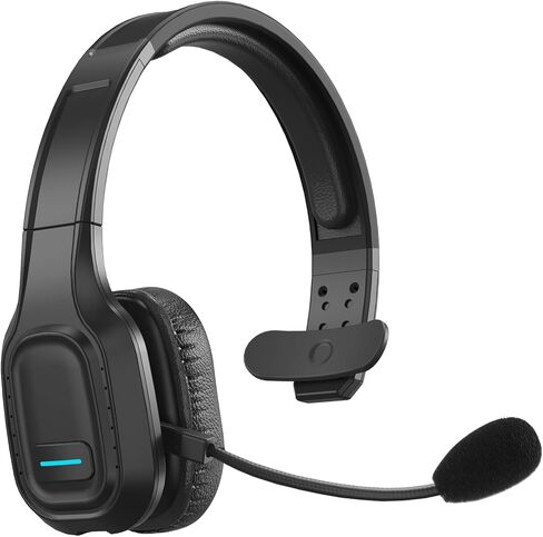 Bluetooth Headset for Truck Drivers, Single Ear Wireless Headphone with Noise Cancelling Mic, Mute Button, Hands-Free Calling, 60H Battery Life for Call Center, Office & Mobile Phone in Saudi Arabia