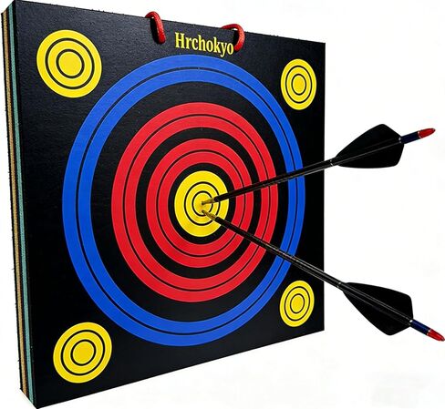 Archery Target - 20" XPE Foam Square Target for Recurve & Compound Bows, Suggestion 15–25lbs Bows, Portable Backyard & Indoor Shooting Practice with Scoring Rings for Kids and Youth Beginner in Saudi Arabia