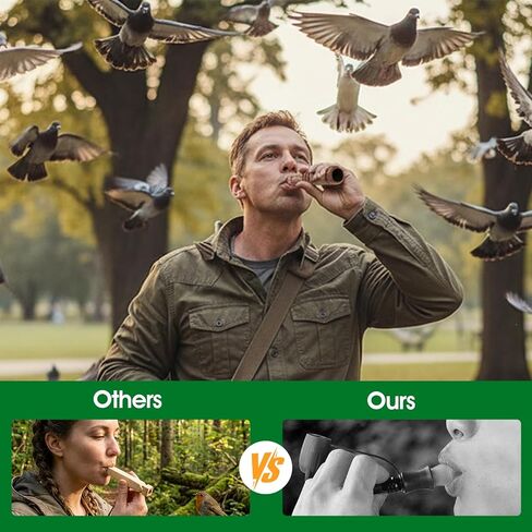 Natural Wooden Bird Call Set – Handmade Bird Whistle & Manual in Easy-Carry Storage Bag | Suitable for Bird Enthusiasts, Camping Trips, Outdoor Exploration & Educational Activities in Saudi Arabia
