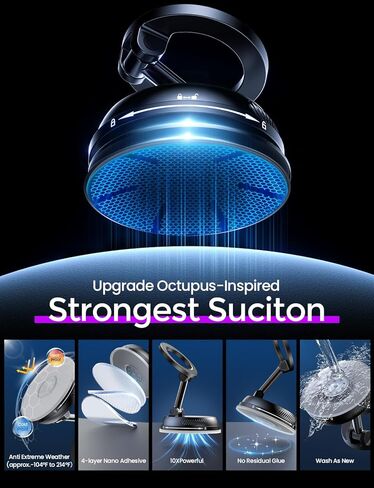 Car Phone Holder for Magsafe,[122+LBS Strongest Suction & 2400gf Magnetic],360° Adjustable,Phone Holders for Your Car,Car Phone Mount,Car Accessories for Your Car/Gym/Mirror Mount for iPhone&Android in Saudi Arabia
