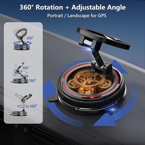 Car Phone Holder Mount, 108LBS Vacuum Suction for MagSafe Car Mount, 3000gf Magnetic 360° Adjustable Carbon Fiber Phone Holders for Your Car for iPhone 17 Pro Ma/17/16/15/14/13/12, Desk & Gym in Saudi Arabia