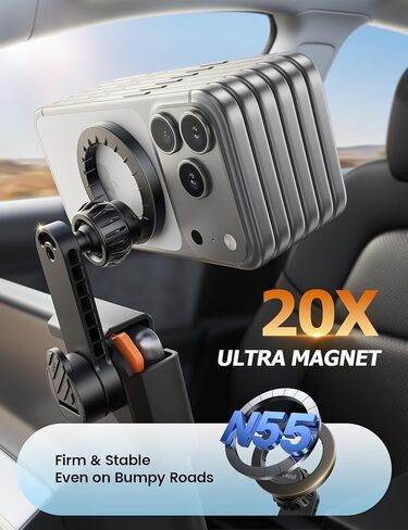 Lamicall for Tesla Phone Mount - [Strongest N55 Magnet] for Tesla Model 3 Y Juniper Accessories, Ultra Stable for Magsafe Car Mount, Magnetic Phone Holder for iPhone 17 16 15 14 13 Pro Max Mothers Day in Saudi Arabia