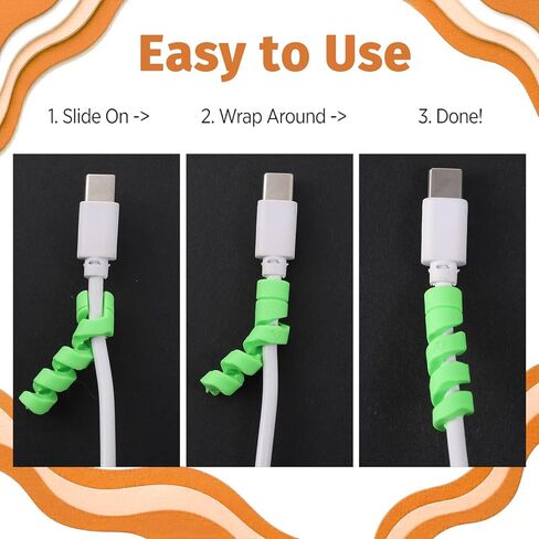 35 PCS Charger Cord Protector Spiral Charging Cable Protector Cord Savers Break-and-Bend-Resistant USB Wire Cover for Phone Headphone Laptop Wrap Accessories(5 Colors) in Saudi Arabia