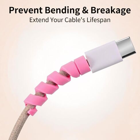 35 PCS Charger Cord Protector Spiral Charging Cable Protector Cord Savers Break-and-Bend-Resistant USB Wire Cover for Phone Headphone Laptop Wrap Accessories(5 Colors) in Saudi Arabia