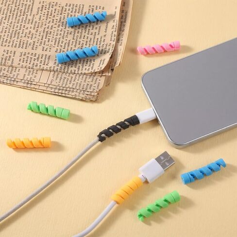 35 PCS Charger Cord Protector Spiral Charging Cable Protector Cord Savers Break-and-Bend-Resistant USB Wire Cover for Phone Headphone Laptop Wrap Accessories(5 Colors) in Saudi Arabia