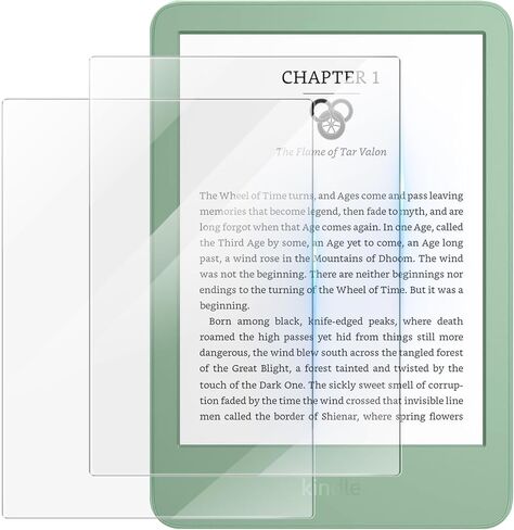 MoKo 2 Pack Tempered Glass Screen Protector for 6 Inch 11th Generation Basic E-Reader, Kobo Clara BW, Clara Color, Anti-Bubble & Scratch 9H Hardness Film HD Clear Glass, Case Friendly in Saudi Arabia