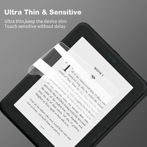 واقي شاشة مضاد للوهج لقارئ الكتب الإلكترونية Nook GlowLight 4 / Nook GlowLight 4e مقاس 6 بوصات، مضاد لبصمات الأصابع، مقاوم للخدش، ملمس ورقي، طبقة ناعمة من مادة PET، عبوتان (غير لامع) in Saudi Arabia