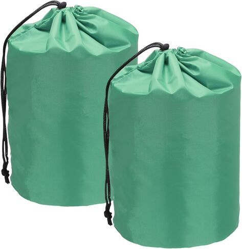 Stuff Sack, Nylon Waterproof Storage Sacks Portable Drawstring Outdoor Products Ditty Bag Ultralight Dust Flap 14 x 27 Inch & 2Pcs & Army Green - Fit for (Camping/Traveling/Hiking) in Saudi Arabia