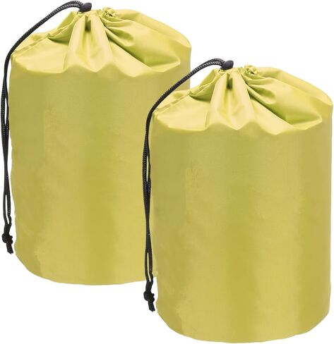 Stuff Sack, Nylon Waterproof Storage Sacks Portable Drawstring Outdoor Products Ditty Bag Ultralight Dust Flap 14 x 27 Inch & 2Pcs & Army Green - Fit for (Camping/Traveling/Hiking) in Saudi Arabia