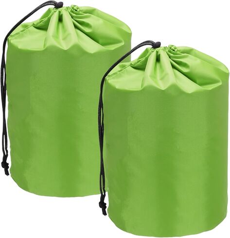 Stuff Sack, Nylon Waterproof Storage Sacks Portable Drawstring Outdoor Products Ditty Bag Ultralight Dust Flap 14 x 27 Inch & 2Pcs & Army Green - Fit for (Camping/Traveling/Hiking) in Saudi Arabia