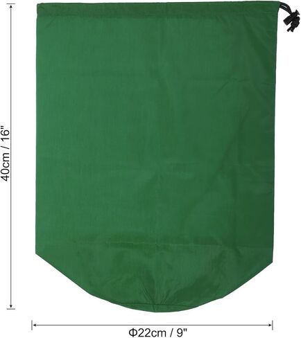 Stuff Sack, 9 x 16 Inch Waterproof Outdoor Storage Sack Ultralight Drawstring Dust Flap Bag for Camping, Green in Saudi Arabia