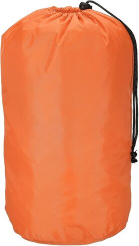 Stuff Sack, 9 x 16 Inch Waterproof Outdoor Storage Sack Portable Drawstring Dust Flap Bag for Camping, Orange in Saudi Arabia