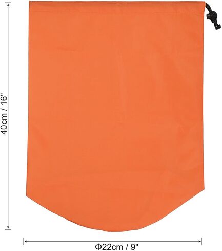 Stuff Sack, 9 x 16 Inch Waterproof Outdoor Storage Sack Portable Drawstring Dust Flap Bag for Camping, Orange in Saudi Arabia
