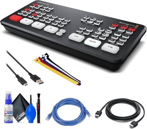Blackmagic Design ATEM Mini Pro HDMI Live Stream Switcher Bundle(SWATEMMINIBPR) + USB-C Cable + Network Cable + Cleaning Kit + HDMI Cable + More in Saudi Arabia