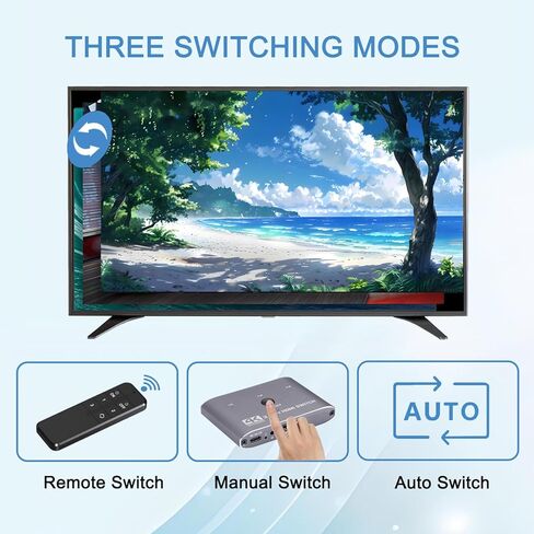 محول HDMI 4K@60 هرتز، 3 منافذ HDMI Switch 3 في 1 مع جهاز تحكم عن بعد بالأشعة تحت الحمراء، يدعم 4K، 3D، 1080P، HDMI 2.0، HDCP 2.2، Ultra HD للتلفزيون عالي الدقة، PS4/5، وحدات التحكم بالألعاب وما إلى ذلك in Kuwait