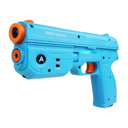 Retro Video Game Consoles for Intec-Gaming LightGun for PlayStation 2, Light Gun for PSX/PS2 Classic Shooting Games Play on HDTV, LightGun Zapper Controller Compatible with Retro Consoles for Modern HDTVs with Sensor Bar, Plug & Play with HD Cable, Blue in Saudi Arabia