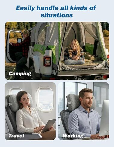 JOYTUTUS Inflatable Camping Pillow with Washable Removable Pillow Cover, Portable Ultralight Air Pillow for Travel,Backpacking,Hiking, Ergonomic Design Full Neck&Lumbar Support in Saudi Arabia