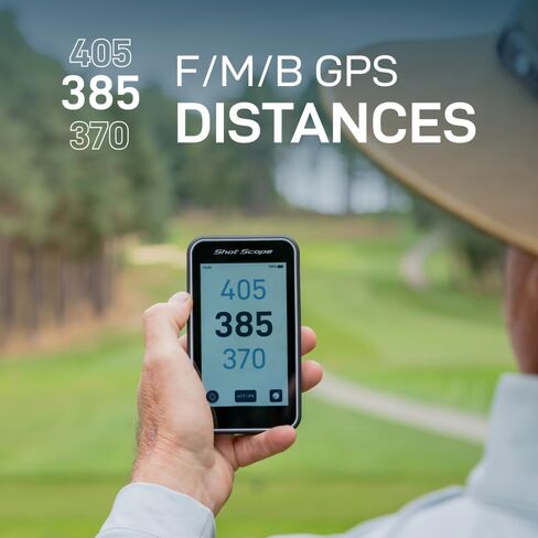 Shot Scope H50 (2026 Model) Handheld Golf GPS Bundle - 42,000 Courses, Green Contour Maps, F/M/B & Hazard Distances with PlayBetter 5000mAh Portable Charger - Lightweight Magnetic Golf GPS Device in Saudi Arabia