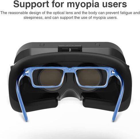 نظارات الواقع الافتراضي VR سماعة ثلاثية الأبعاد، تدعم إصدار 4.7-7 بوصة نظارات الواقع الافتراضي سماعات رأس ستيريو نظارات ثلاثية الأبعاد، نظارات الواقع الافتراضي للتلفزيون والأفلام وألعاب الفيديو (أسود) in Kuwait