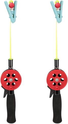 Qqmora Crab Fishing Rod الجليد القطب الروبيان المشبك الملحقات لون عشوائي للأطفال، الأطفال الصيد رود الجليد الصيد القطب حجم صغير النايلون خط الصيد بكرة in Kuwait