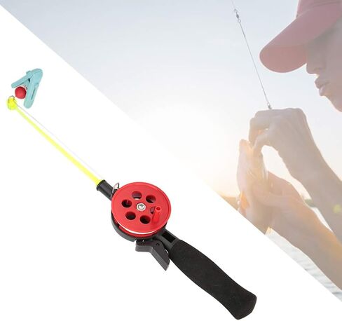 Qqmora Crab Fishing Rod الجليد القطب الروبيان المشبك الملحقات لون عشوائي للأطفال، الأطفال الصيد رود الجليد الصيد القطب حجم صغير النايلون خط الصيد بكرة in Kuwait