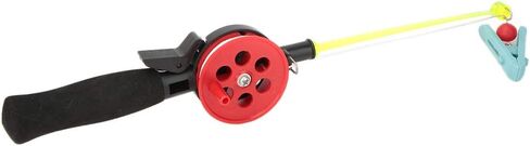 Qqmora Crab Fishing Rod الجليد القطب الروبيان المشبك الملحقات لون عشوائي للأطفال، الأطفال الصيد رود الجليد الصيد القطب حجم صغير النايلون خط الصيد بكرة in Kuwait