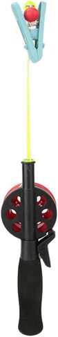 Qqmora Crab Fishing Rod الجليد القطب الروبيان المشبك الملحقات لون عشوائي للأطفال، الأطفال الصيد رود الجليد الصيد القطب حجم صغير النايلون خط الصيد بكرة in Kuwait