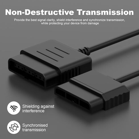 Saipomor 6FT PS2 Controller Extension Cable (2 Pack), Compatible with PlayStation 2 & PS1 Wired Controllers, Durable Extension Cord for PS2 Console, Plug & Play Gaming Extender in Saudi Arabia