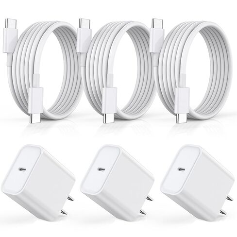 شاحن سريع لهاتف iPhone 17 16 15، 3 عبوات USB C iPad Charge PD شاحن سريع بطول 6 أقدام USBC إلى النوع C i سلك كابل شحن للهاتف iPhone 17 Air/Pro/Pro Max/16 Pro/Plus/15/15 Pro/Pro Max، iPad Pro in Kuwait