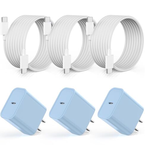شاحن سريع لهاتف iPhone 17 16 15، 3 عبوات USB C iPad Charge PD شاحن سريع بطول 6 أقدام USBC إلى النوع C i سلك كابل شحن للهاتف iPhone 17 Air/Pro/Pro Max/16 Pro/Plus/15/15 Pro/Pro Max، iPad Pro in Kuwait