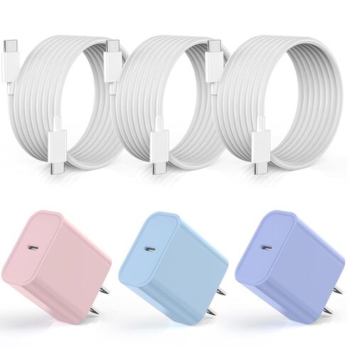 شاحن سريع لهاتف iPhone 17 16 15، 3 عبوات USB C iPad Charge PD شاحن سريع بطول 6 أقدام USBC إلى النوع C i سلك كابل شحن للهاتف iPhone 17 Air/Pro/Pro Max/16 Pro/Plus/15/15 Pro/Pro Max، iPad Pro in Kuwait
