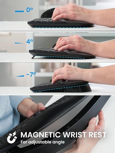 Perixx Periduo-614US, Wireless Quiet Ergonomic Keyboard and Vertical Mouse Combo - Adjustable Palm Rest - Laptop X Type Scissor Keys - Rechargeable Feature - US English in Saudi Arabia