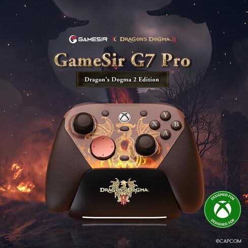GameSir G7 Pro Wired Xbox Controller for Series X|S, Wireless PC Gamepad, TMR Joysticks, Hall Effect Triggers, 1000Hz Polling Rate (PC), Dragon’s Dogma II Edition, Charging Dock in Saudi Arabia
