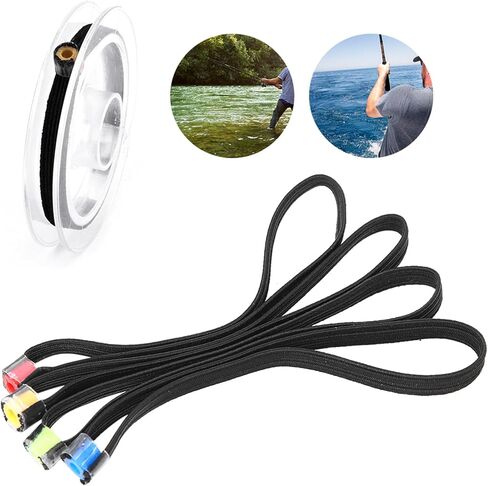 Tippet Rings 4Pcs, Elastic Fabric Fishing Tippet Spool Ring, Lightweight Fly Fishing Tippets Holder Easy Carry, Suitable for Many Kinds of Fishing Line, Long 3.35in in Saudi Arabia