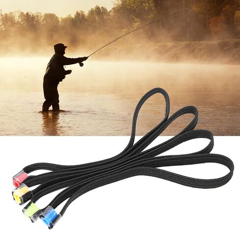 Tippet Rings 4Pcs, Elastic Fabric Fishing Tippet Spool Ring, Lightweight Fly Fishing Tippets Holder Easy Carry, Suitable for Many Kinds of Fishing Line, Long 3.35in in Saudi Arabia