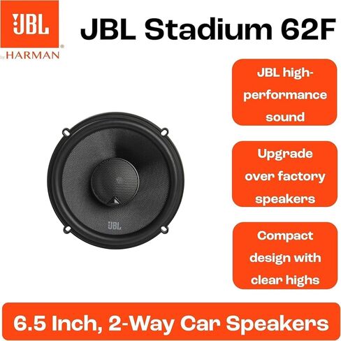 JBL Stadium 62F 6.5" 2-Way Car Speakers 255W Peak + A65S 6.5" Speaker Adapter in Saudi Arabia
