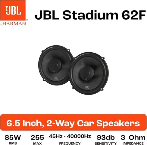 JBL Stadium 62F 6.5" 2-Way Car Speakers 255W Peak + A65S 6.5" Speaker Adapter in Saudi Arabia