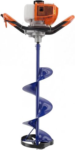 Garvee 52CC 2 Stroke Gas Powered Ice Auger for Ice Fishing, Heavy Duty Ice Burrowing Drilling with 10" Diameter 31.5" Length Ice Fishing Augers and EPA Certificate in Saudi Arabia