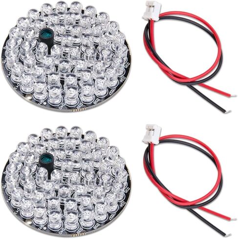 ZORZA 2 قطعة 12 فولت 850 نانومتر الأشعة تحت الحمراء LED لوحة الإضاءة مع كابل 48 F5 مصابيح الأشعة تحت الحمراء للرؤية الليلية ضوء لتعزيز رؤية كاميرا الأمن حل إضاءة الأشعة تحت الحمراء لكاميرات المراقبة in Kuwait