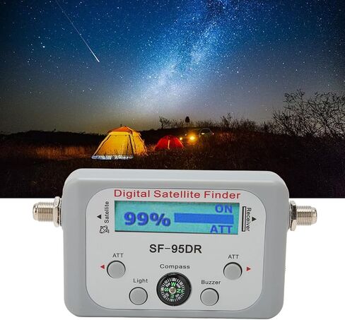 Digital Satellite Finder, Electronic Buzzer Fast Adjustment Satellite Signal Meter Portable 950 to 2150MHz with Compass for Outdoor in Saudi Arabia