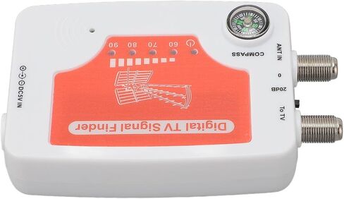 TV Signal Finder, Portable LED Display Signal Strength Meter with Compass, for T2 Antenna Satellite Receiver Tuning 40-862MHz in Saudi Arabia