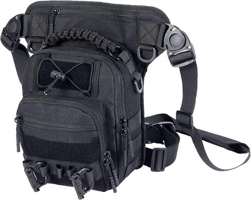 Tactical Drop Leg Bag with Concealed Carry Holster Motorcycle Thigh Pouch for Outdoor, Hiking & EDC Gear, Black in Saudi Arabia