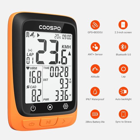 CooSpo [Bundle Promotion] BC107 GPS Bike Computer Matches with Out Front Cycling Computer Extended Mount in Saudi Arabia