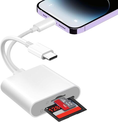 قارئ بطاقة SD لجهاز iPhone USB C، محول بطاقة iPhone Sd قارئ بطاقة Sd USB C واجهة مزدوجة، قارئ بطاقة USB للكمبيوتر/MacBook/Android/Usbc Laptop Sd/Tf/Sim محول للكاميرا الرقمية إلى الهاتف in Kuwait