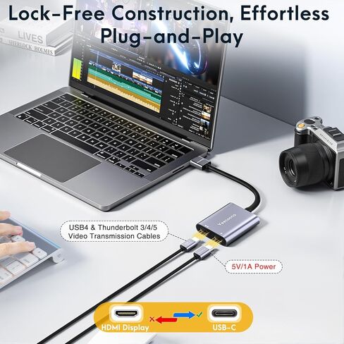 HDMI to USB C Adapter 4K 60Hz Portable Monitor, Unidirectional HDMI Male (Source) to USB C Female (Display) Adapter for AR Glasses XREAL One、Air 2 Pro/VITURE Pro/RayNeo Air 2s/Rokid,Switch,PS4/5,Xbox in Saudi Arabia