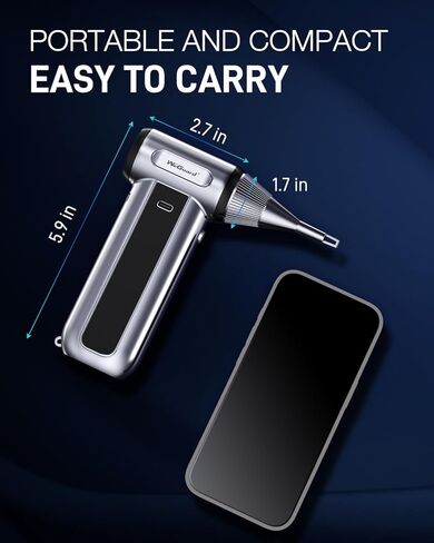 منفضة هواء كهربائية WeGuard W22، منفضة هواء مضغوطة 180000 دورة في الدقيقة مع ضوء LED، يمكن أن بديل الهواء المضغوط بـ 3 سرعات، منفاخ غبار للكمبيوتر، لوحة المفاتيح، السيارة، الأوراق، في الهواء الطلق in Saudi Arabia