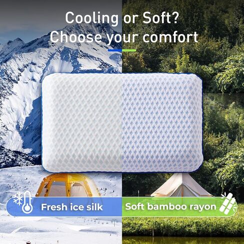 fulocean Cooling Travel & Camping Memory Foam Pillow for Sleeping,Contoured Support Medium Firm Small Travel Pillows for Airplanes & Backpacking Car Compact Lightweight, Breathable Washable Cover in Saudi Arabia