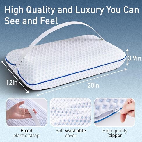 fulocean Cooling Travel & Camping Memory Foam Pillow for Sleeping,Contoured Support Medium Firm Small Travel Pillows for Airplanes & Backpacking Car Compact Lightweight, Breathable Washable Cover in Saudi Arabia