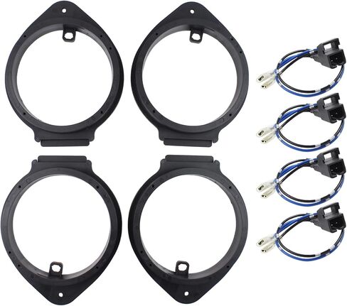 Front and Rear 6.5 Inch Door Speaker Adapter Spacer Ring with Wiring Harness Plug for Chevrolet Silverado Suburban Blazer Camaro GMC Sierra Savana Yukon XL Canyon Buick Cadillac Escalade in Saudi Arabia